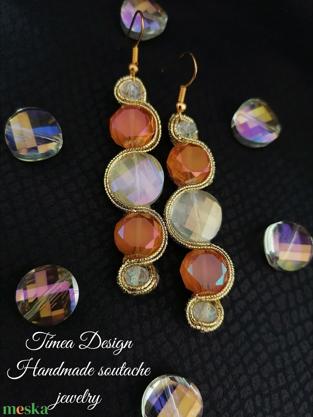 Rosegold fülbevaló - ékszer - fülbevaló - lógó fülbevaló - Meska.hu