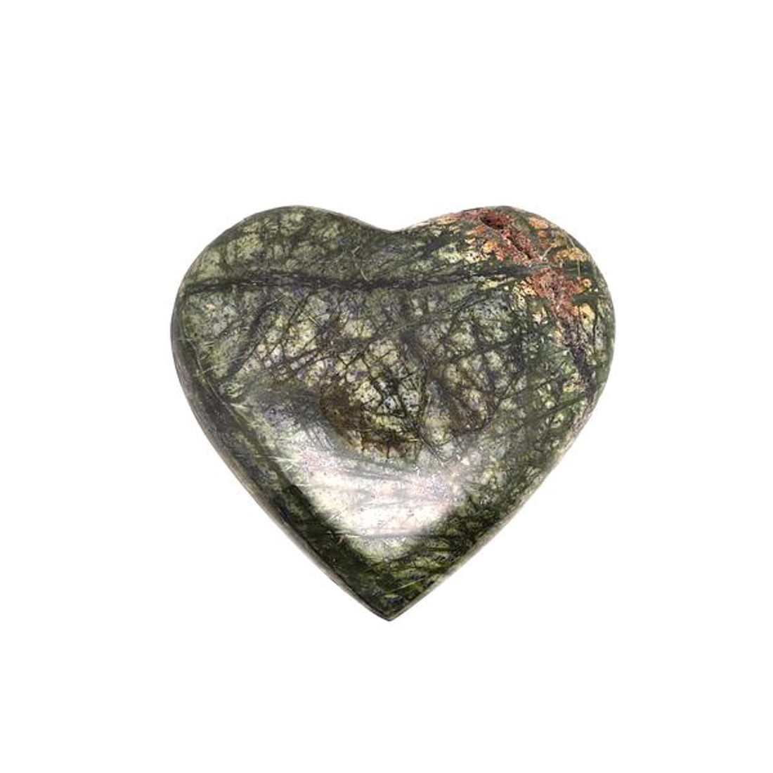 Szerpentin jungle green szív S 500g /csomag - kellékek & szerszámok - ásvány alapanyag - ásvány figura - Meska.hu