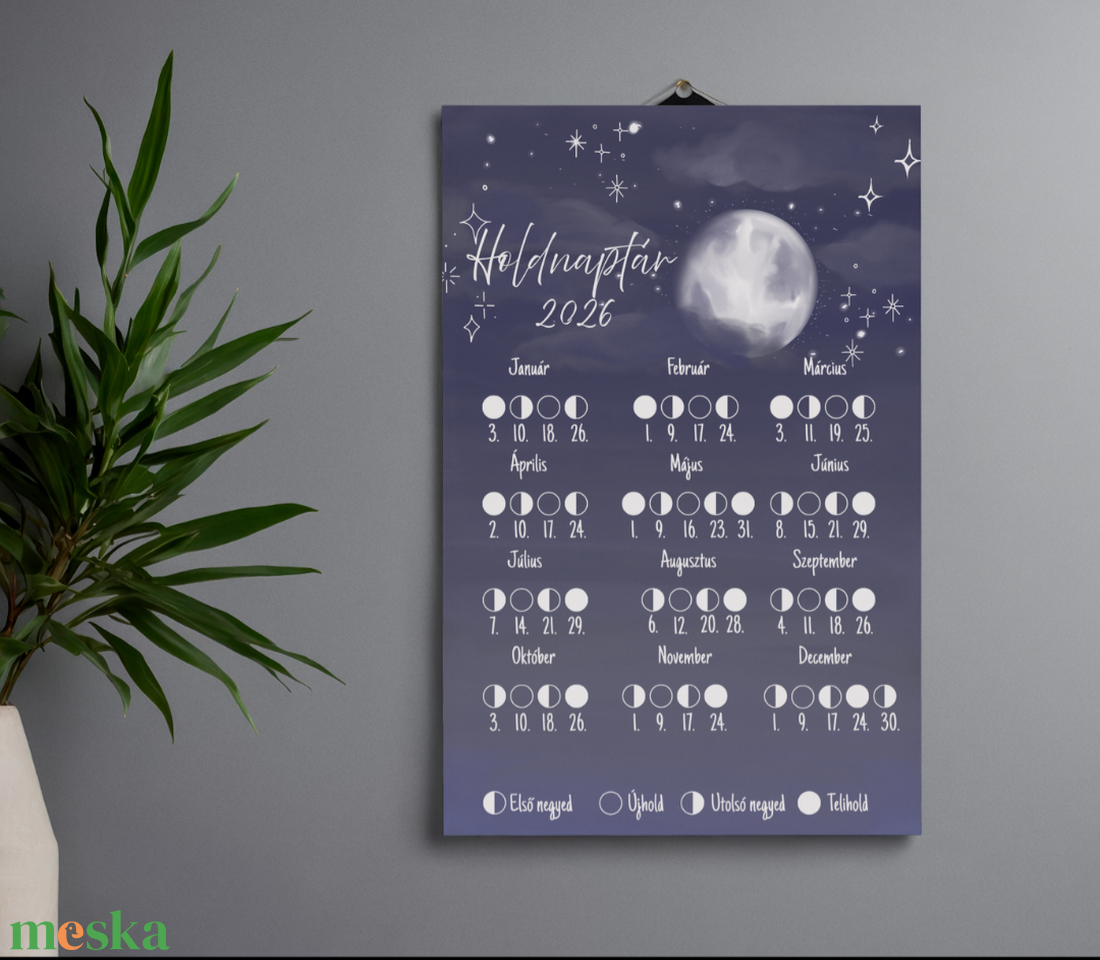 Holdnaptár 2026 Dark night - művészet - grafika & illusztráció - digitális - Meska.hu