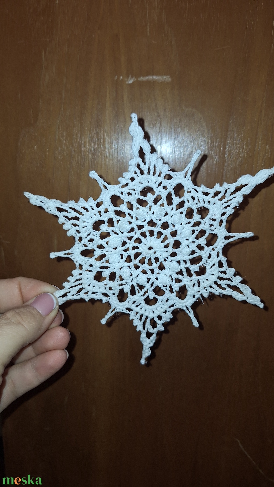 Horgolt hópehely  - otthon & életmód - dekoráció - ajtó- és ablak dekoráció - ablakdísz - Meska.hu