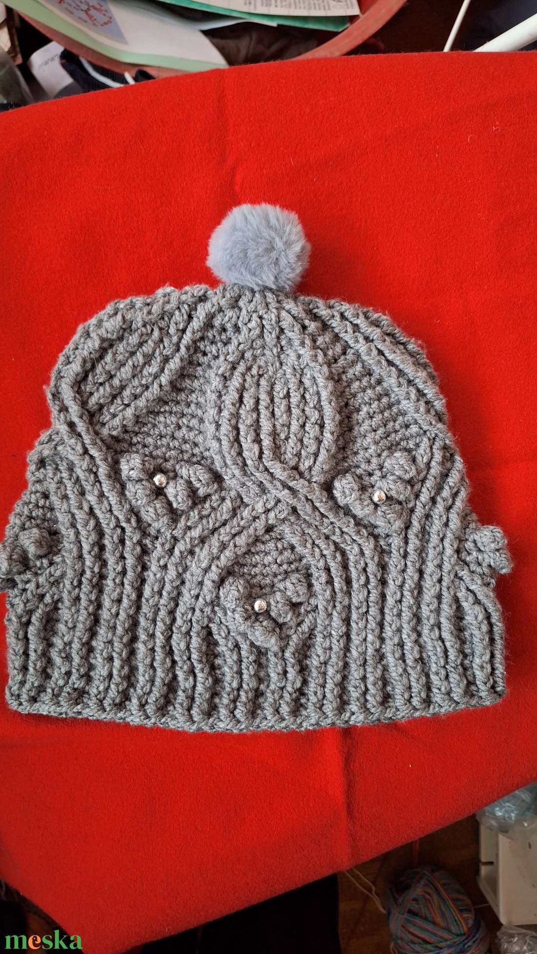 Horgolt sapka egyedi mintával - ruha & divat - sál, sapka, kendő - fejpánt - Meska.hu