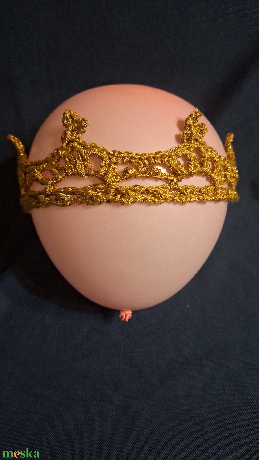 Aranyfényű Horgolt Születésnapi Korona � Puha és Elegáns - baba - mama - babafotózás - babafotózási kellékek - Meska.hu