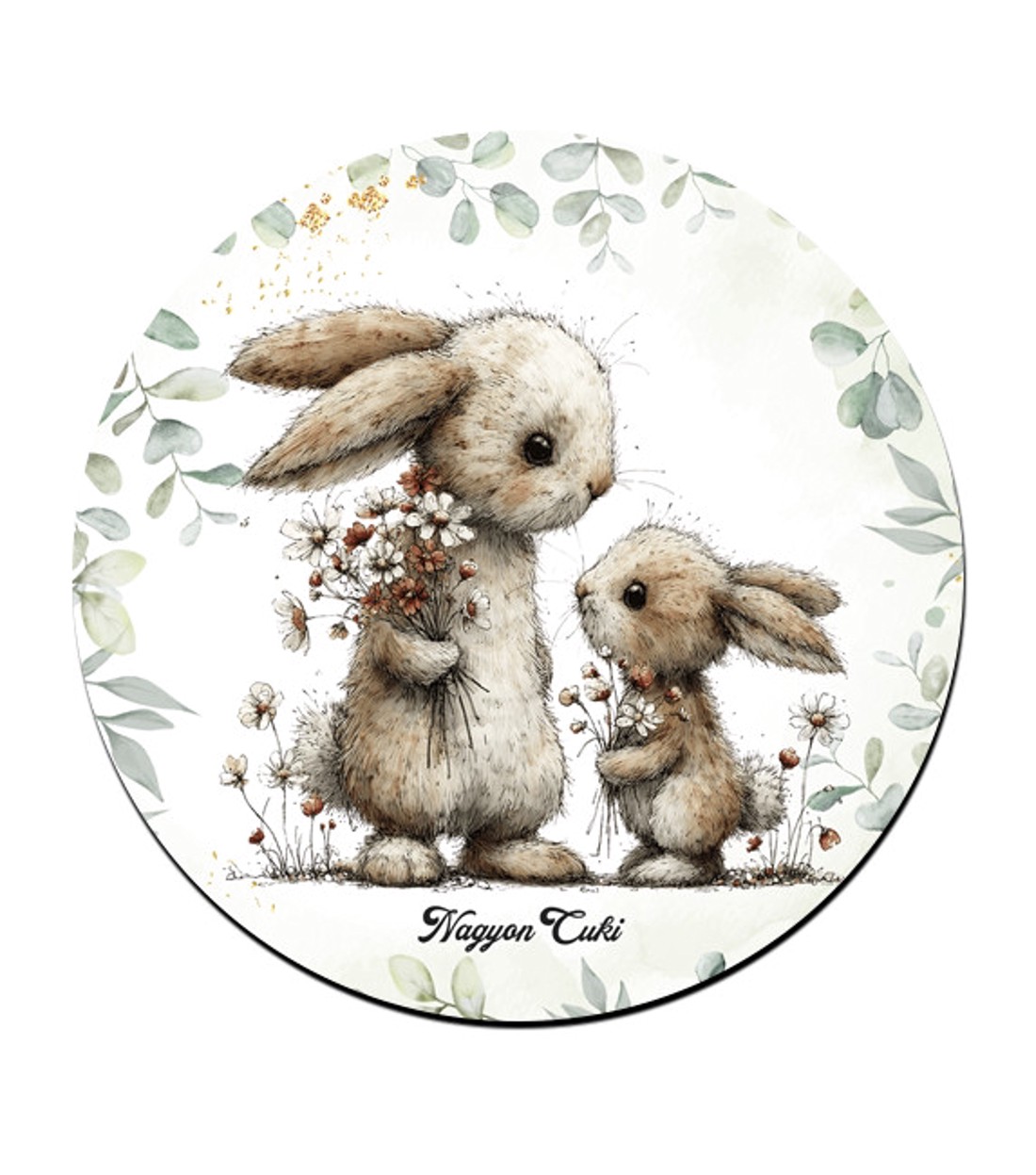 Anya és a kicsi nyuszikája mintás pohár alátét -  - Meska.hu