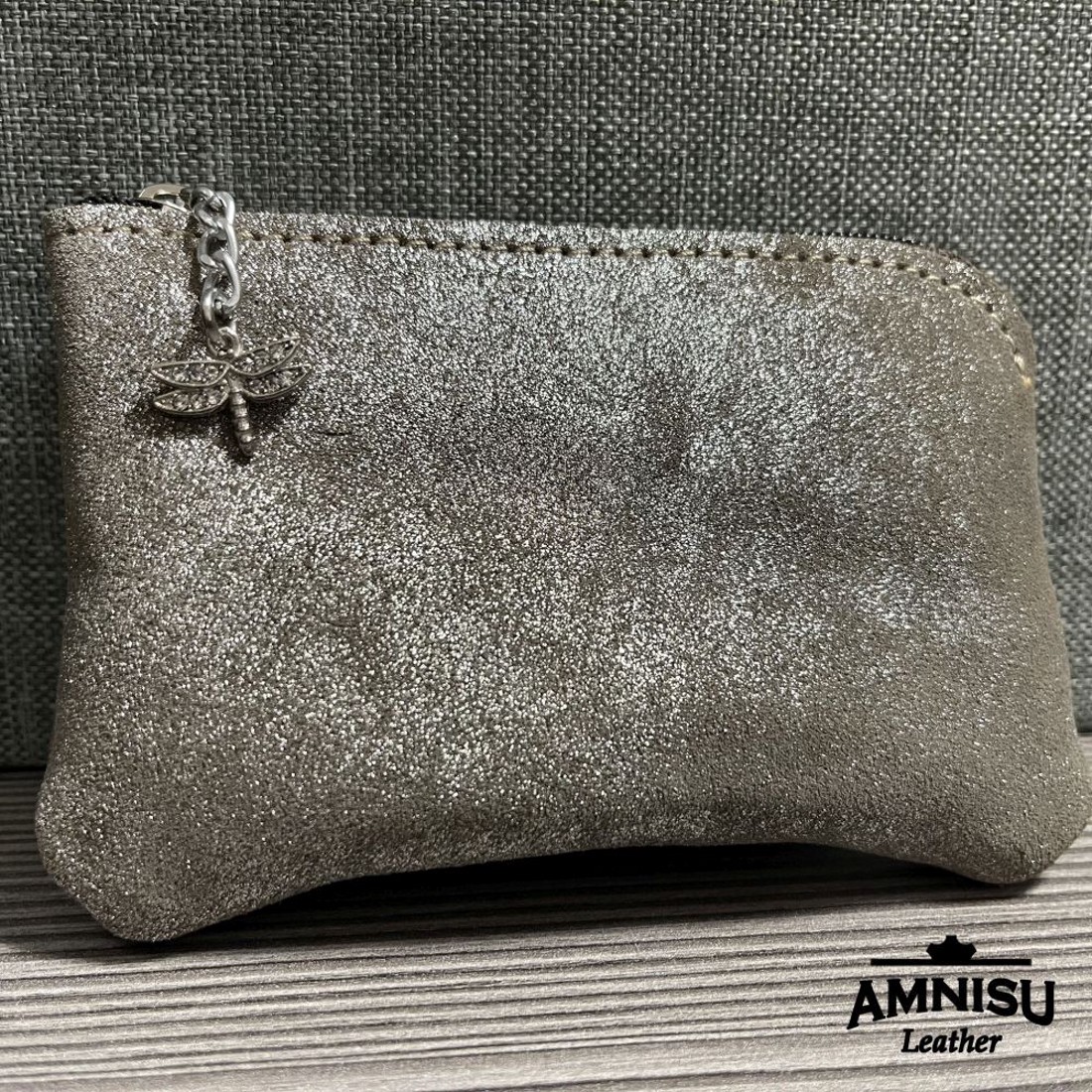 Csillámos sötétbézs egy cipzáras kulcstartó A1003 - táska & tok - kulcstartó & táskadísz - kulcstartó - Meska.hu