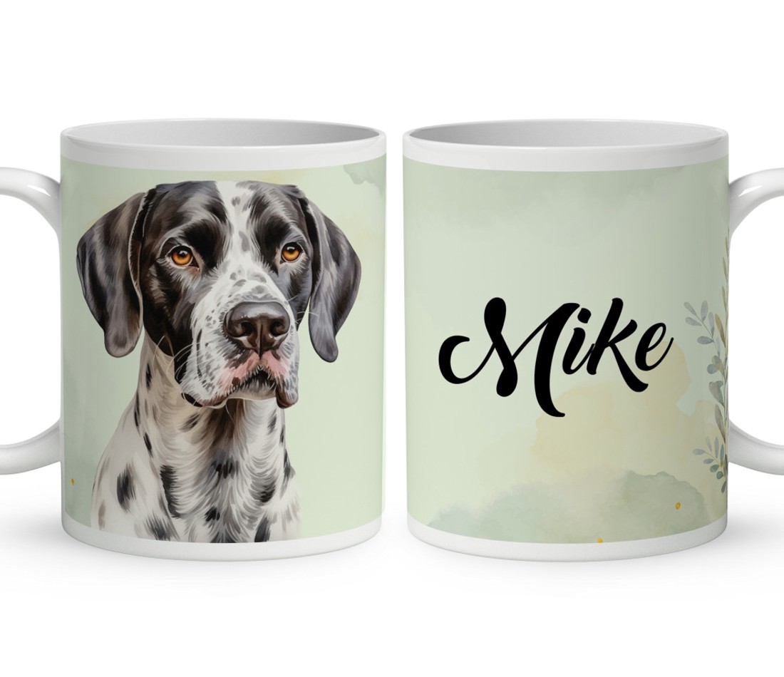 Névvel kérhető - Fekete-fehér angol pointer portré mintás bögre - otthon & életmód - konyhafelszerelés, tálalás - tálalás - bögre & csésze - Meska.hu