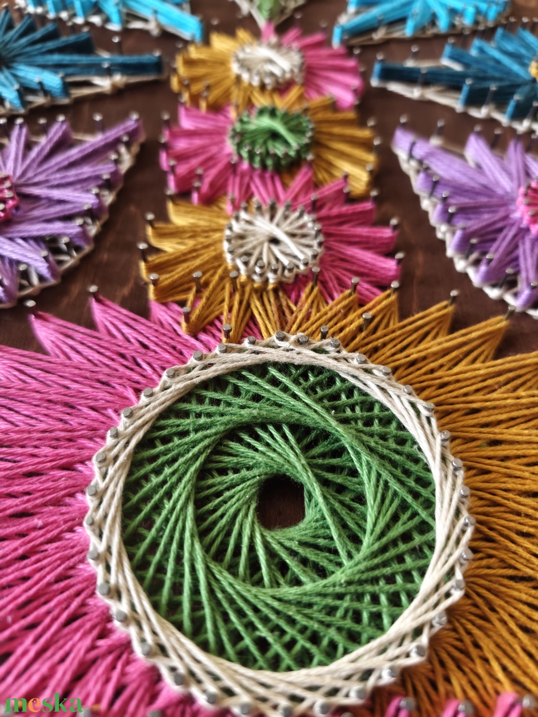 Egyedi tervezésű Hét Csakra fonalkép � 150 cm-es monumentális fali dekoráció - otthon & életmód - dekoráció - kép & falikép - 3d képek - Meska.hu