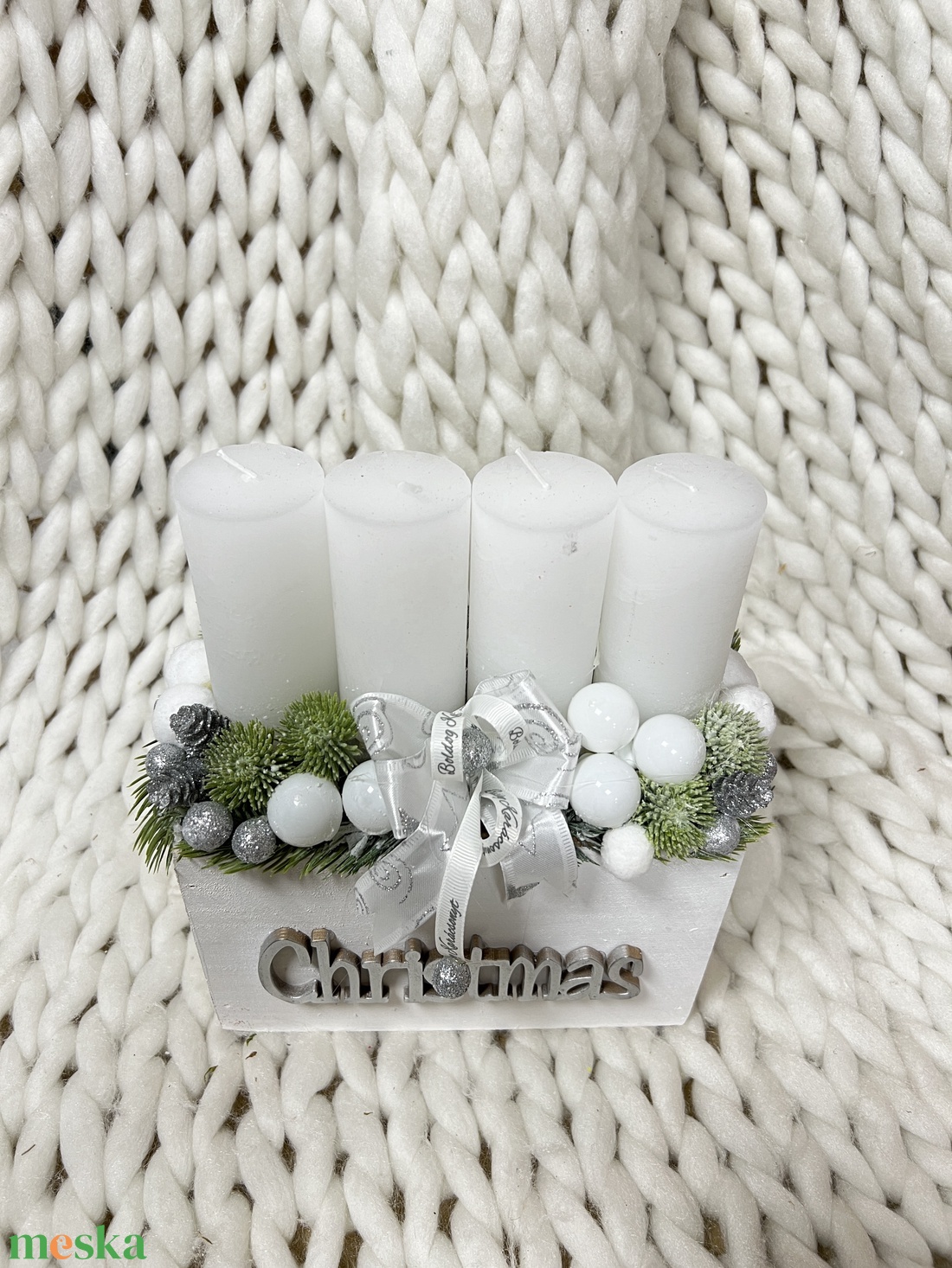 Elegáns fehér adventi dísz - karácsony - adventi díszek - adventi asztaldísz - Meska.hu Elegáns fehér adventi dísz - karácsony - adventi díszek - adventi asztaldísz - Meska.hu