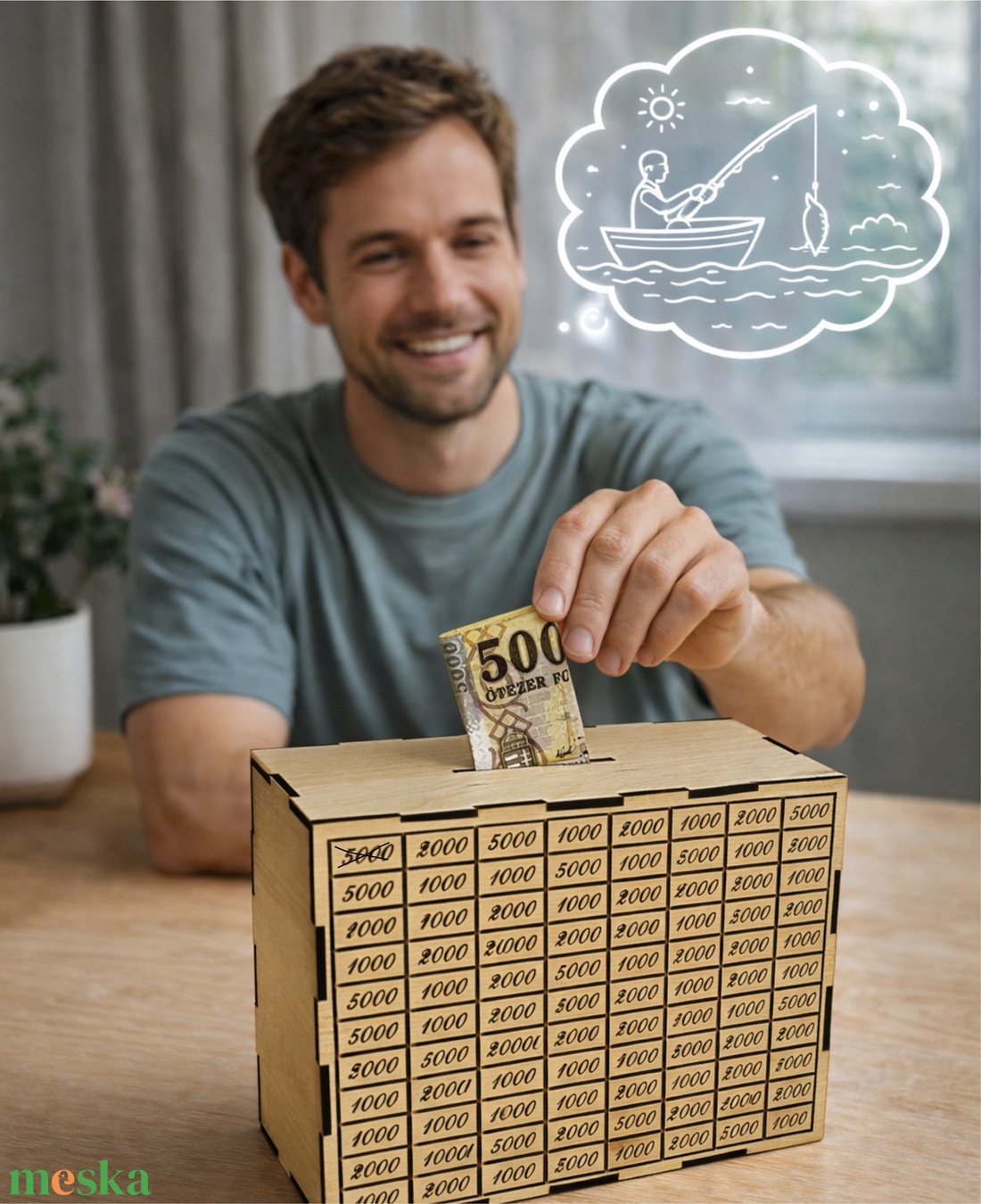 Persely 500e forintos - otthon & életmód - dekoráció - asztal és polc dekoráció - persely - Meska.hu