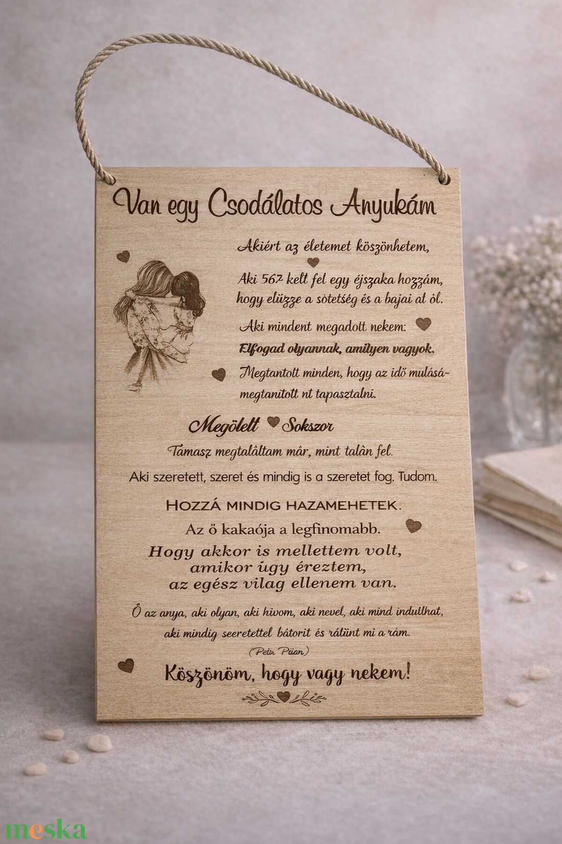 Szívből Anyának � egyedi fa dekoráció - otthon & életmód - dekoráció - dísztárgy - Meska.hu