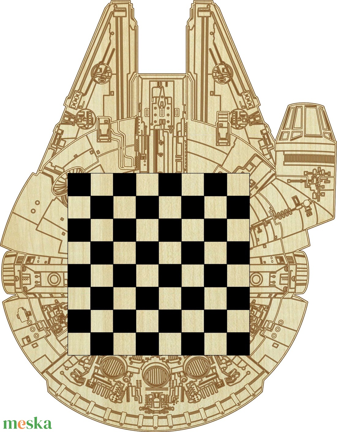Millenium Falcon Sakktábla 60x50 cm - játék & sport - táblajáték és kártyajáték - sakk - Meska.hu