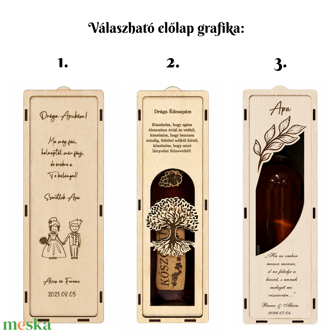 Esküvői szülőköszöntő virágbox és bortartó szett - esküvő - emlék & ajándék - szülőköszöntő ajándék - Meska.hu