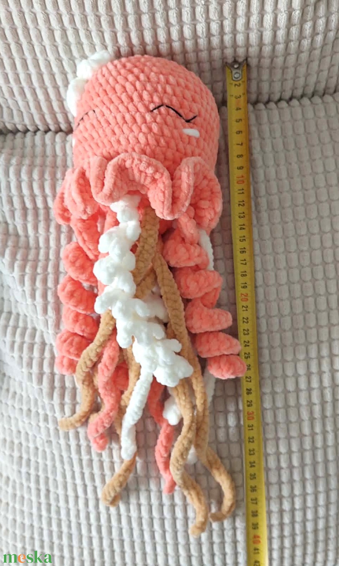 Horgolt polip, medúza - 40 cm - játék & sport - plüssállat & játékfigura - polip, medúza - Meska.hu