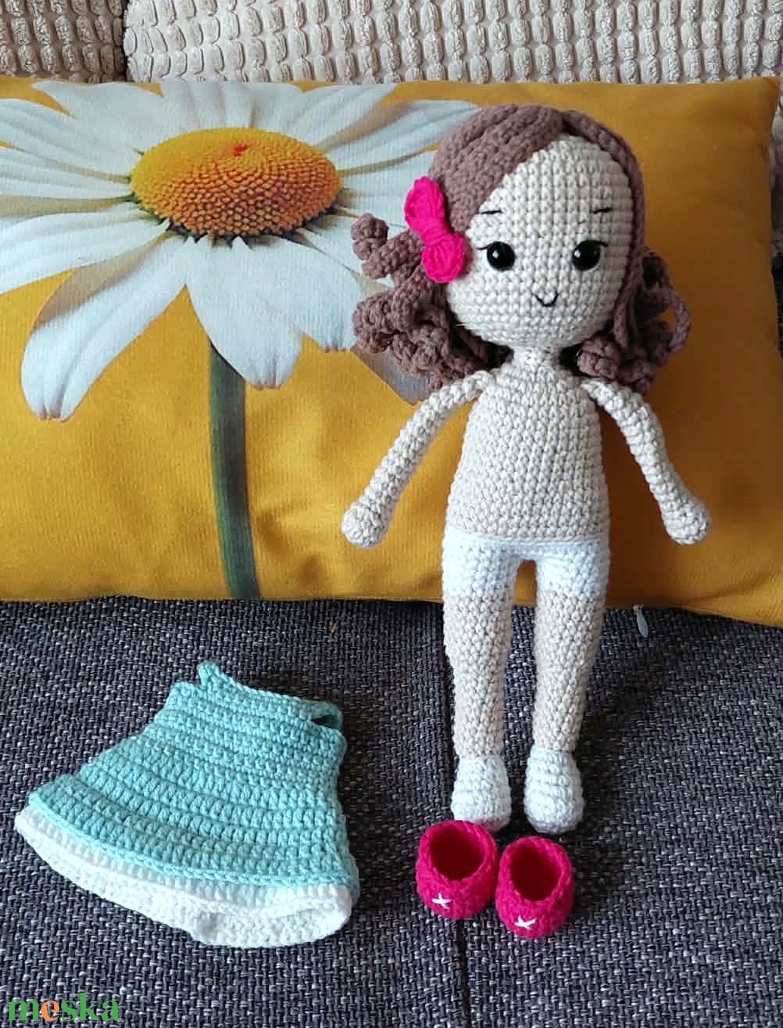 Horgolt baba 25 cm - játék & sport - baba & babaház - játékbaba, babakellék - Meska.hu