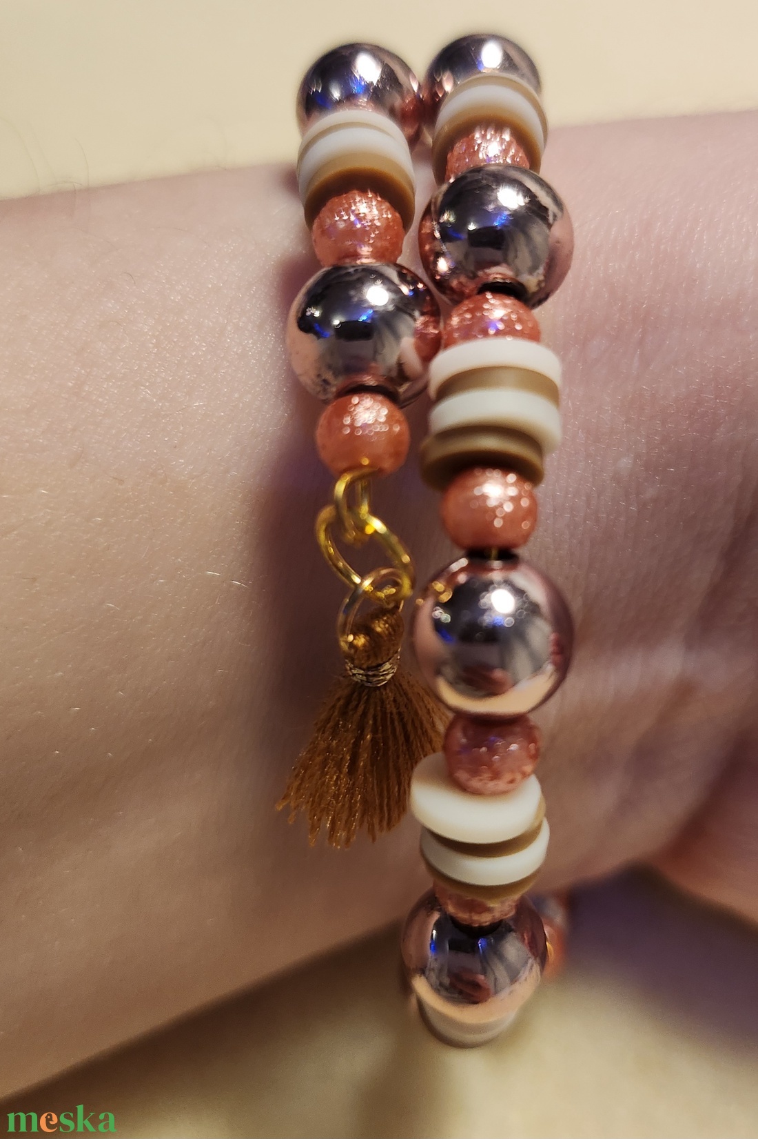 Bronz vasárnap karkötő - ékszer - karkötő - memóriadrótos karkötő - Meska.hu