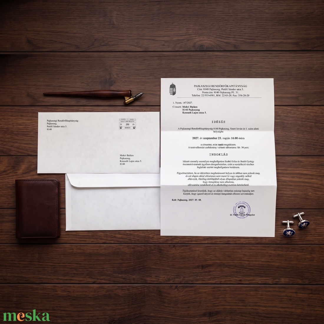 Rendőrségi levél tanúfelkérő - esküvő - meghívó & kártya - tanú felkérő - Meska.hu