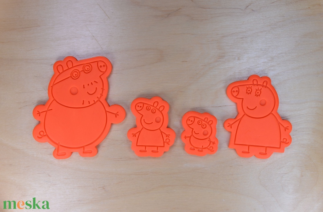 Peppa család sütikiszúró és pecsét szett- 062 - otthon & életmód - konyhafelszerelés, tálalás - sütés, főzés - sütikiszúró - Meska.hu