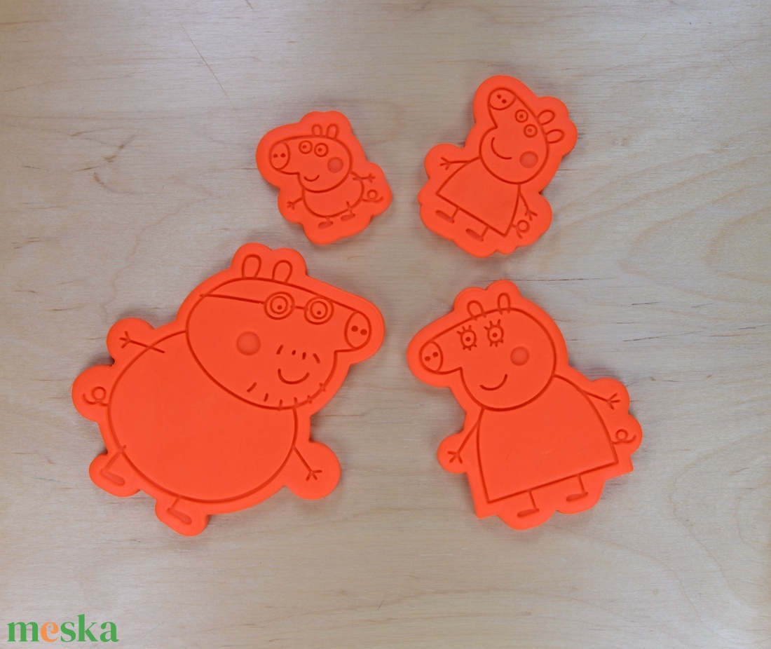 Peppa család sütikiszúró és pecsét szett- 062 - otthon & életmód - konyhafelszerelés, tálalás - sütés, főzés - sütikiszúró - Meska.hu