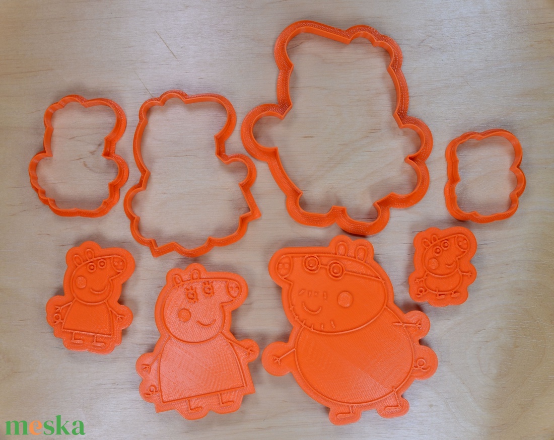 Peppa család sütikiszúró és pecsét szett- 062 - otthon & életmód - konyhafelszerelés, tálalás - sütés, főzés - sütikiszúró - Meska.hu