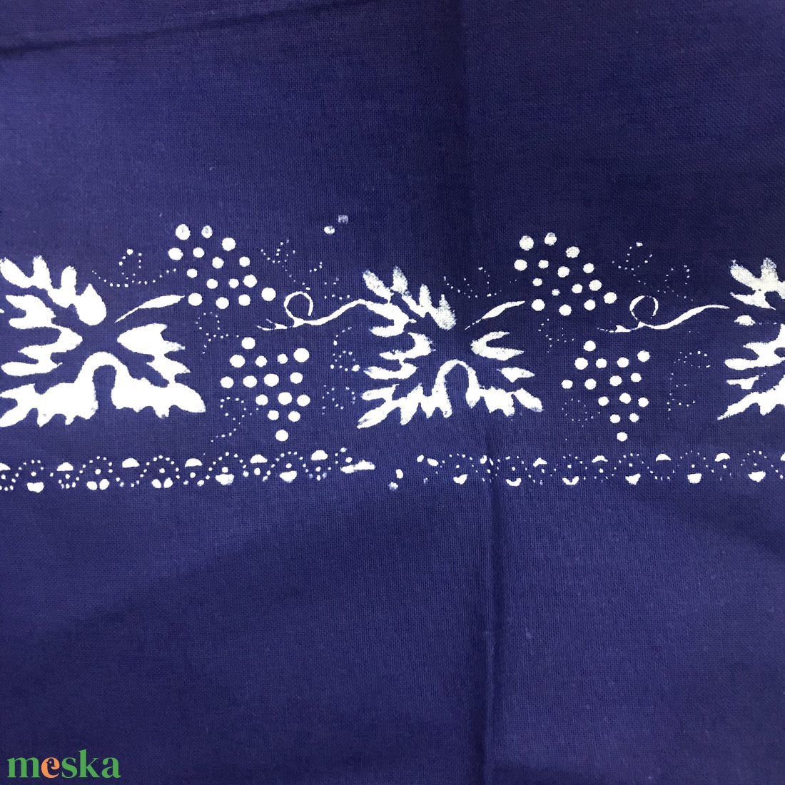 Kékfestő bordűrös kötény - otthon & életmód - konyhafelszerelés, tálalás - konyhai textil - kötény - Meska.hu