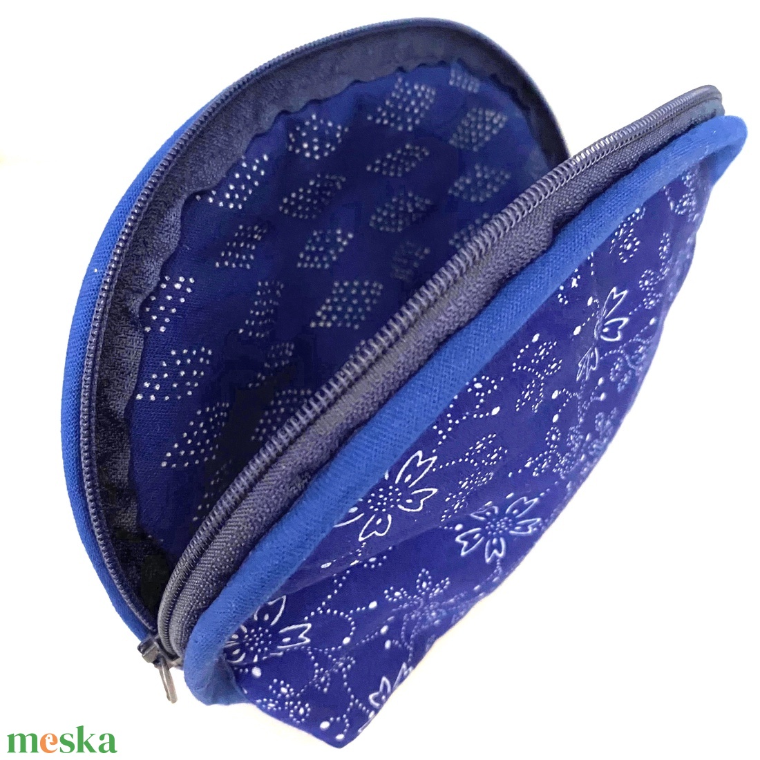 Neszesszer búzavirágos mintával eredeti kékfestő - táska & tok - neszesszer - Meska.hu