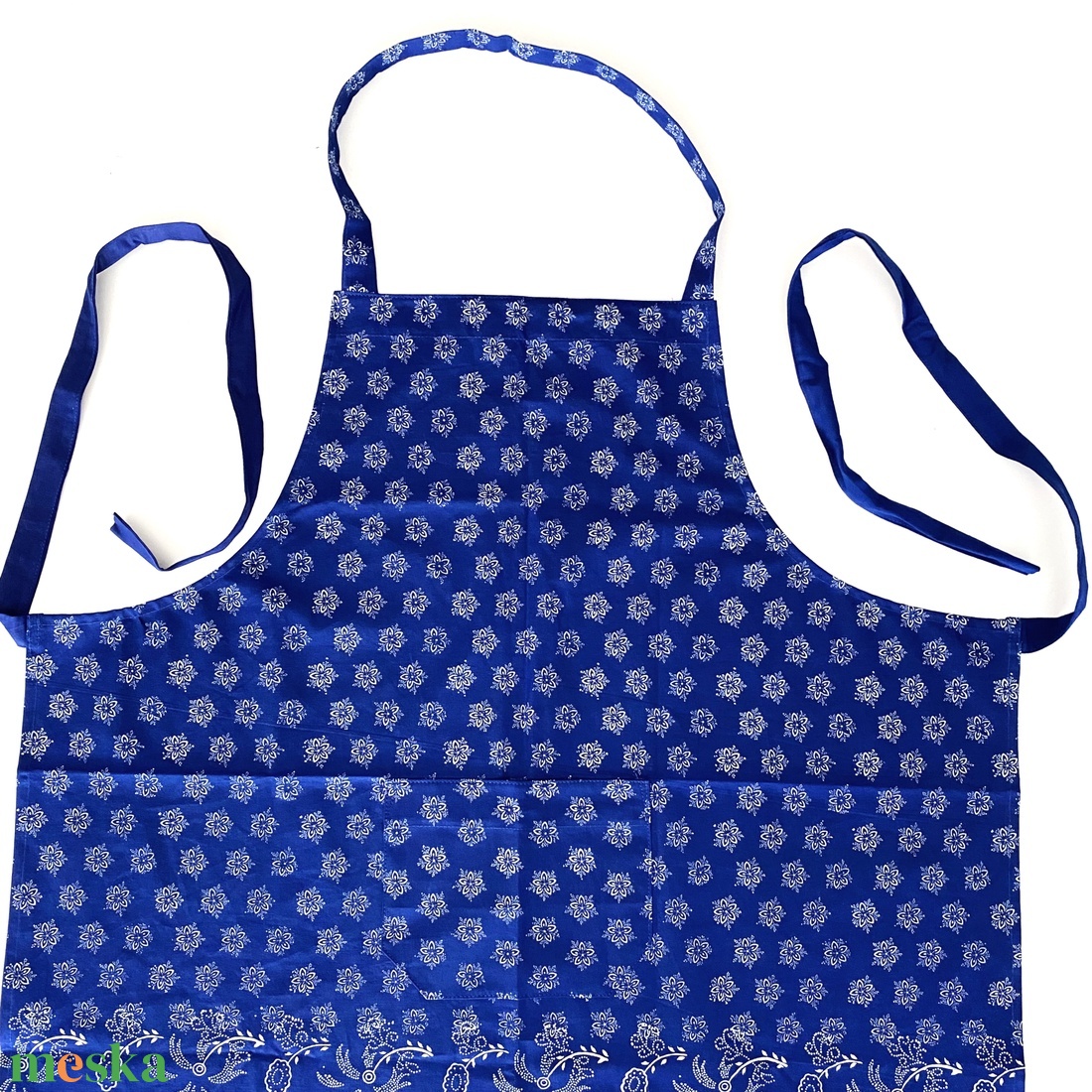 Bordűrös kötény eredeti kékfestő - otthon & életmód - konyhafelszerelés, tálalás - konyhai textil - kötény - Meska.hu