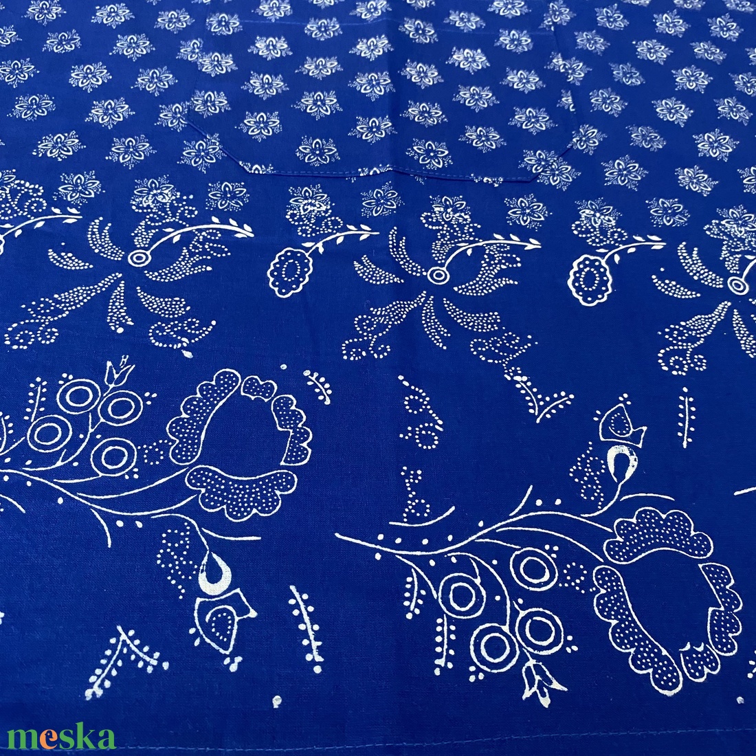 Bordűrös kötény eredeti kékfestő - otthon & életmód - konyhafelszerelés, tálalás - konyhai textil - kötény - Meska.hu