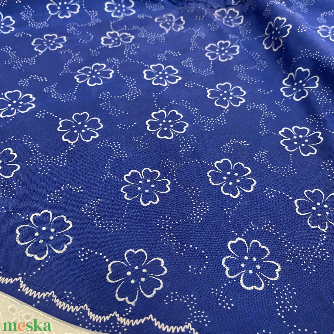 Pörgős szoknya eredeti kékfestő rendelésre - ruha & divat - gyerekruha - szoknya - Meska.hu