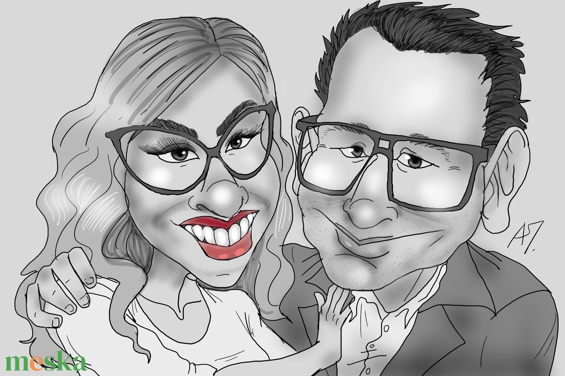 Eskűvőre,   egyedi alkalomra (születésnap, legjobb kollégának, tanárnak, szülőnek)mindenreIS Karikatúra - művészet - portré & karikatúra - karikatúra - Meska.hu