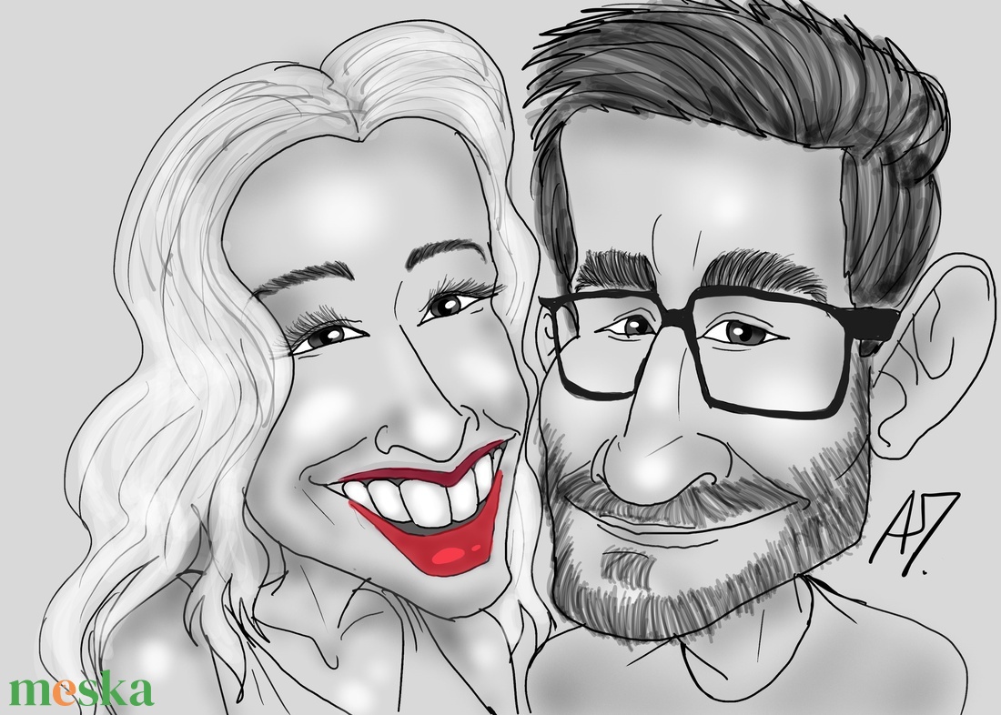 Eskűvőre,   egyedi alkalomra (születésnap, legjobb kollégának, tanárnak, szülőnek)mindenreIS Karikatúra - művészet - portré & karikatúra - karikatúra - Meska.hu