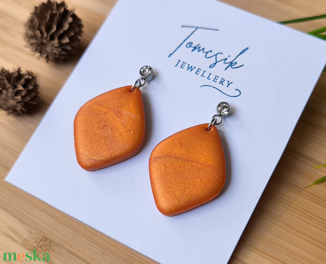 Fülbevaló - Sárga kő - ékszer - fülbevaló - lógó fülbevaló - Meska.hu