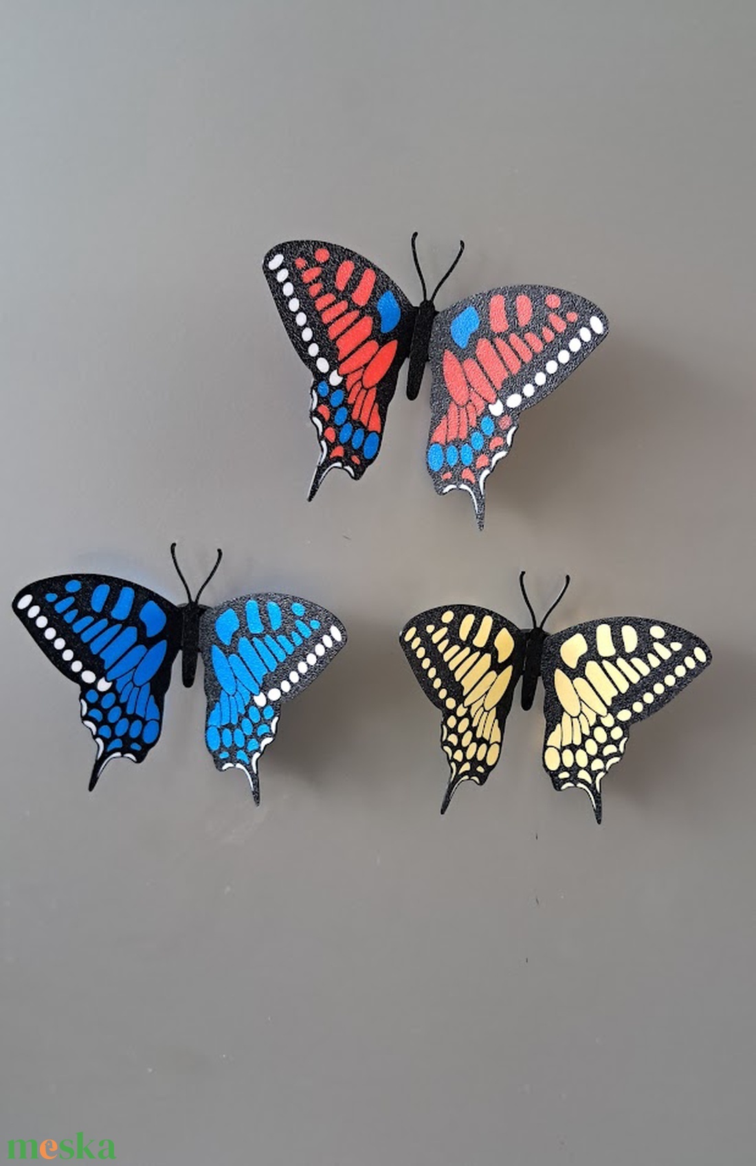 3D nyomtatott mágneses pillangó 3 db . - otthon & életmód - dekoráció - fali és függő dekoráció - falra akasztható dekor - Meska.hu