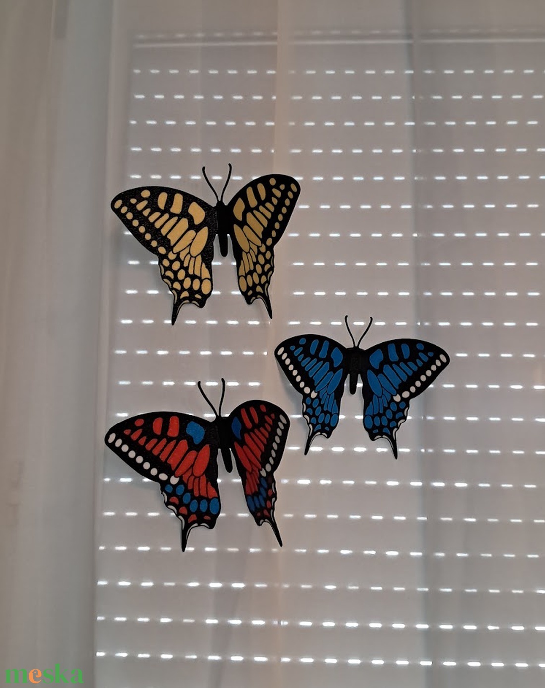 3D nyomtatott mágneses pillangó 3 db . - otthon & életmód - dekoráció - fali és függő dekoráció - falra akasztható dekor - Meska.hu