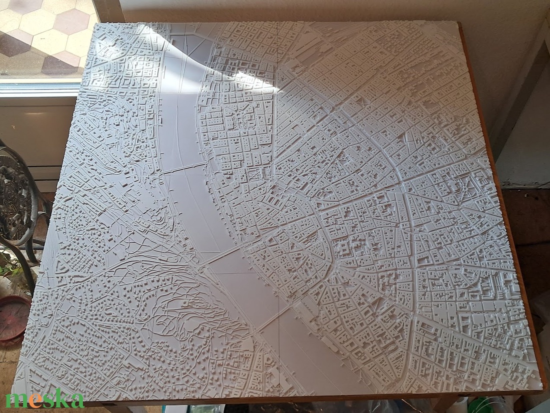 3D Budapest térkép - művészet - makett, modell - Meska.hu