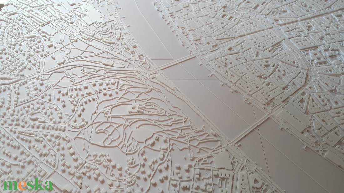 3D Budapest térkép - művészet - makett, modell - Meska.hu