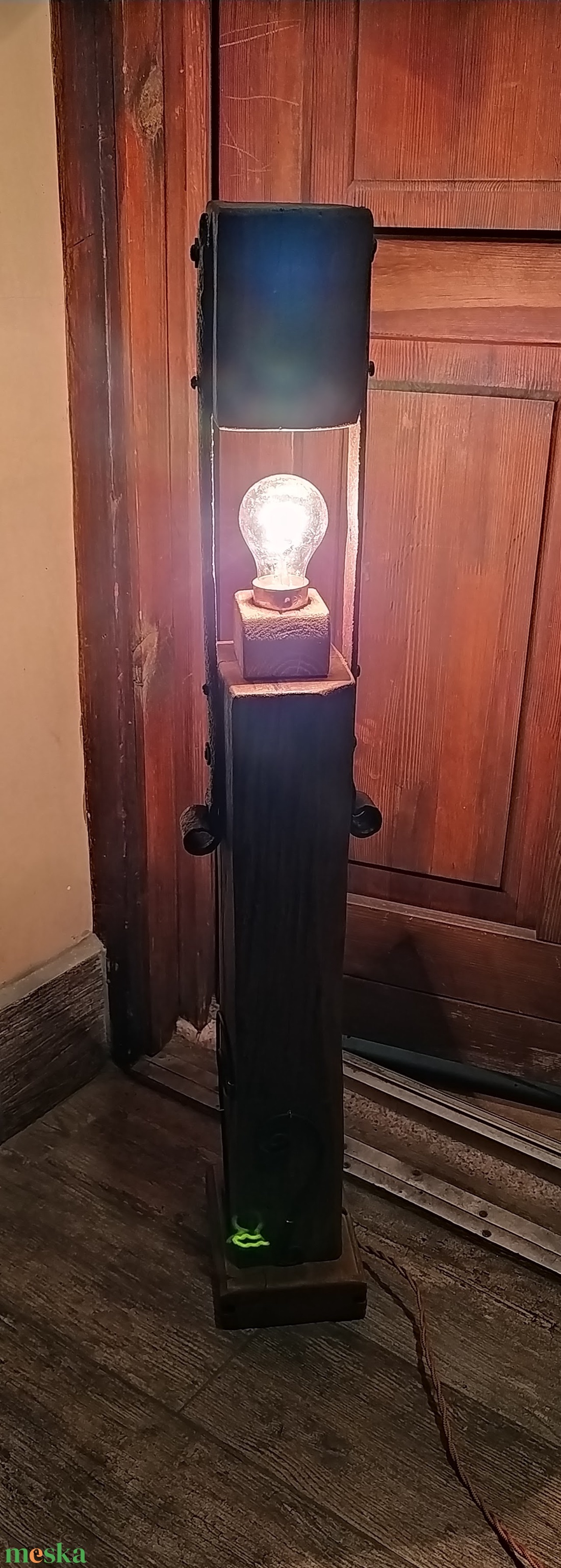 Rusztikus gerenda álló lámpa - otthon & lakás - lámpa - állólámpa - Meska.hu