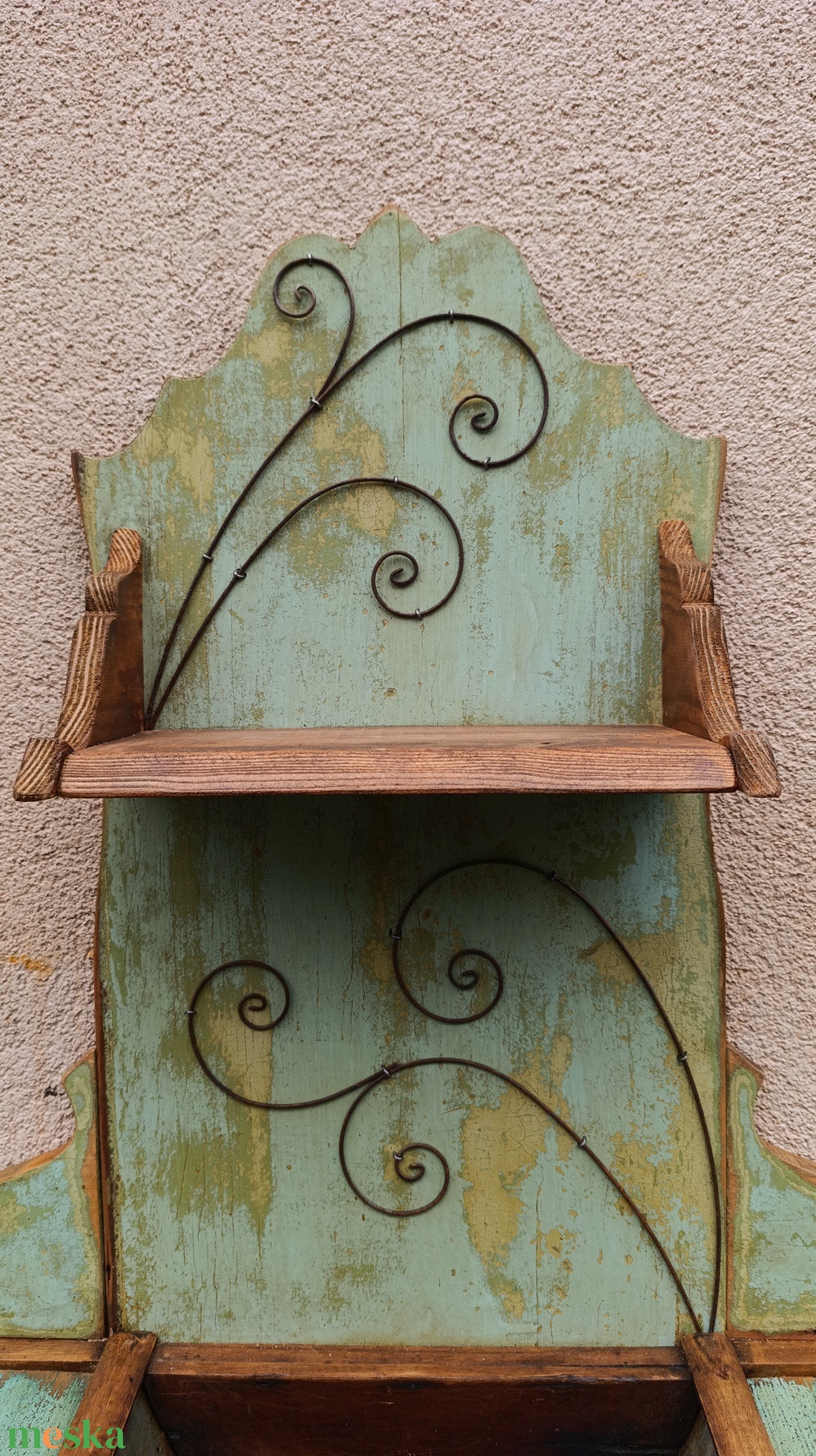 Rusztikus antikolt tálca, kínáló, polc - otthon & életmód - bútor - polc - Meska.hu