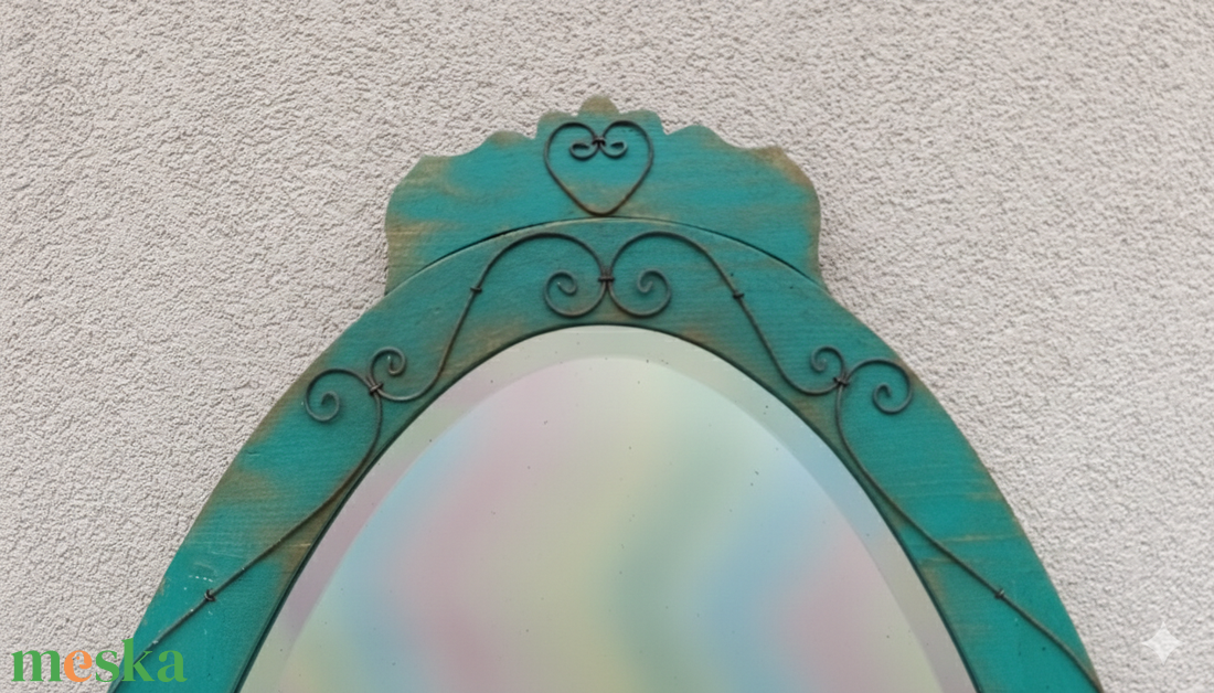 Rusztikus antikolt vintage tükör, keret - otthon & életmód - dekoráció - tükör - Meska.hu