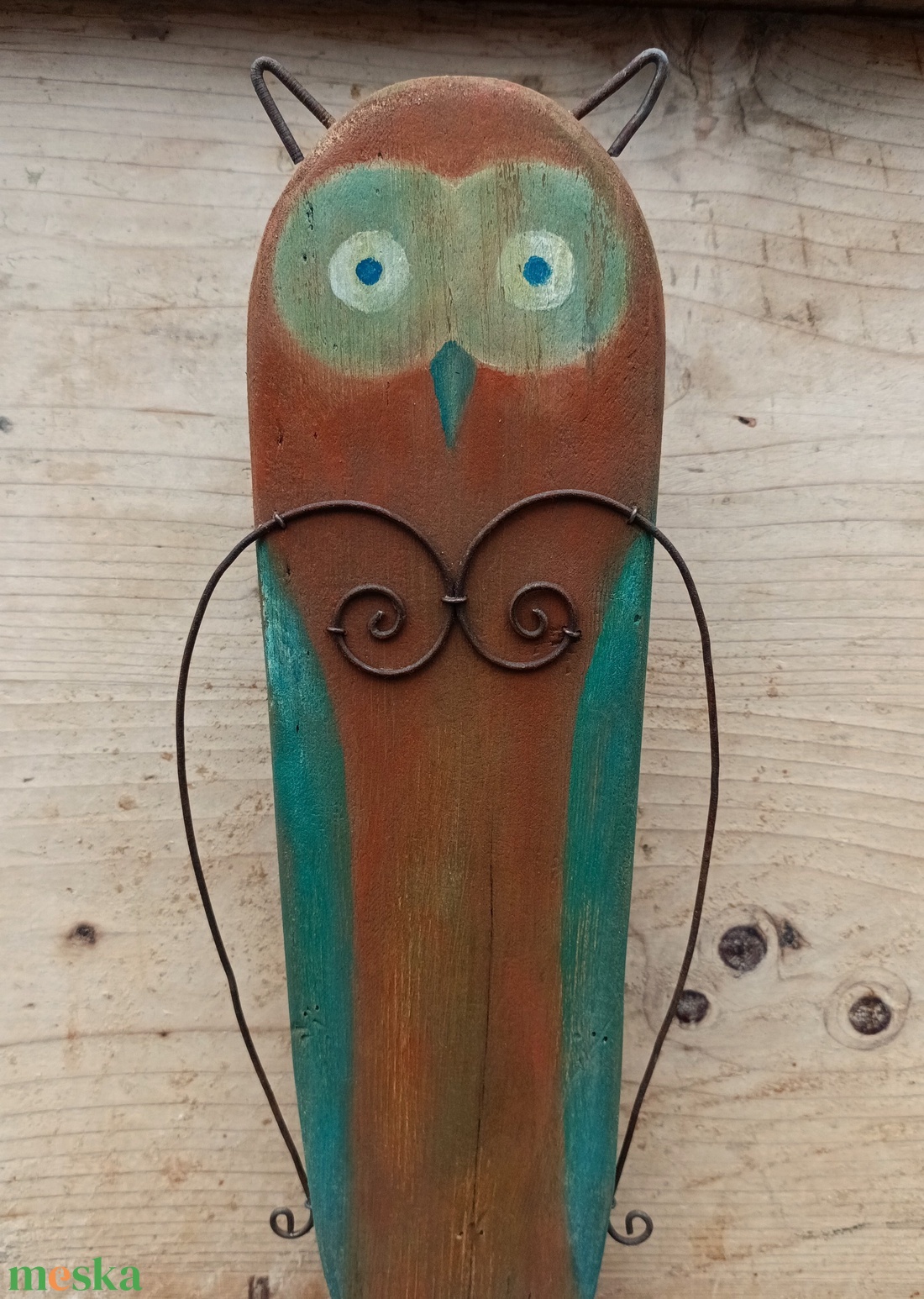 Rusztikus antikolt baglyos polc fiókkal - otthon & életmód - bútor - polc - Meska.hu