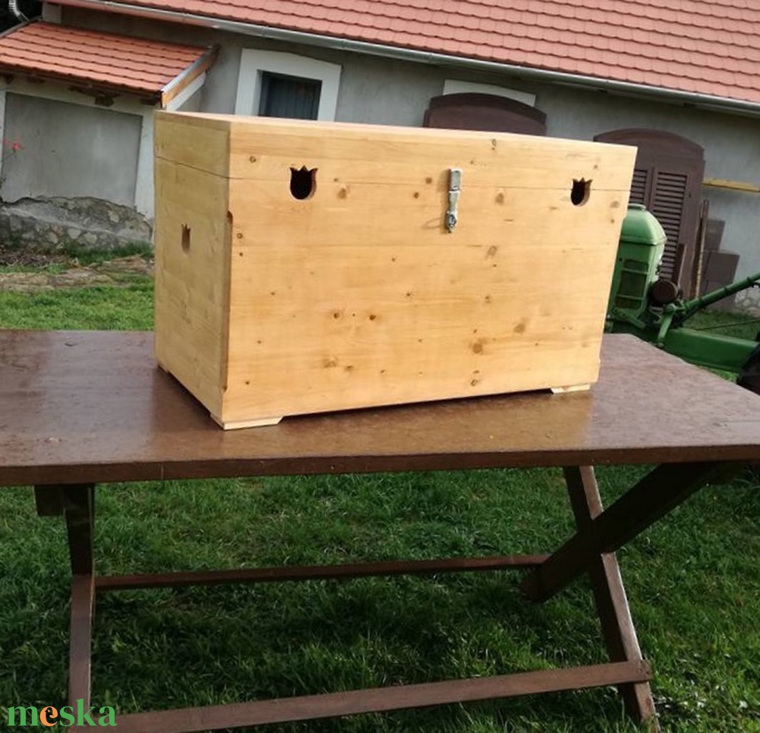 Tulipános nagy fa láda  - otthon & életmód - tárolás & rendszerezés - láda - Meska.hu