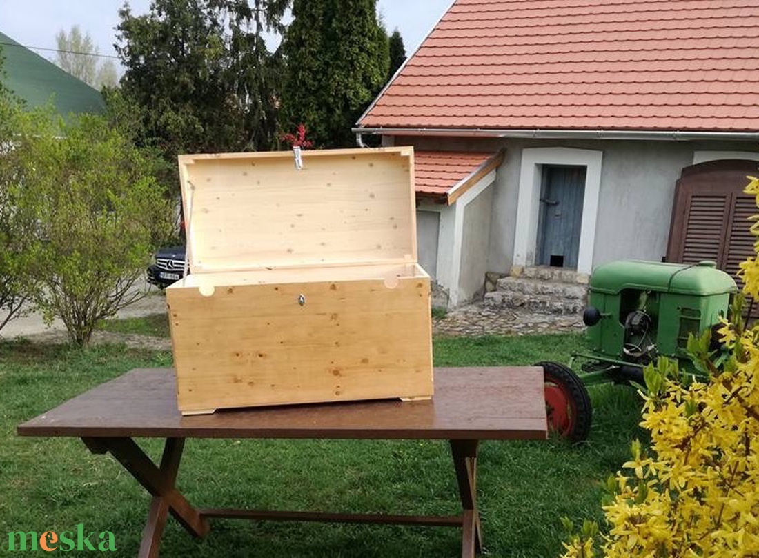 Tulipános nagy fa láda  - otthon & életmód - tárolás & rendszerezés - láda - Meska.hu