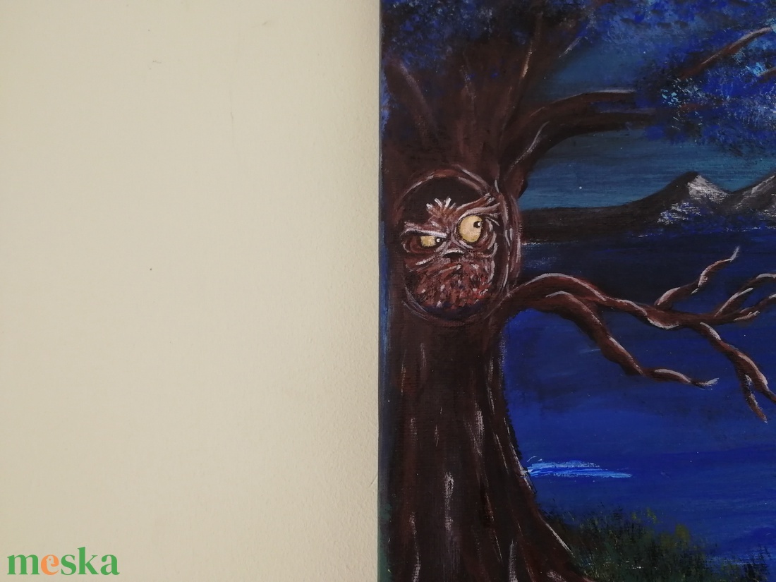 Ábrándozó kislány a tónál - művészet - festmény - akril - Meska.hu