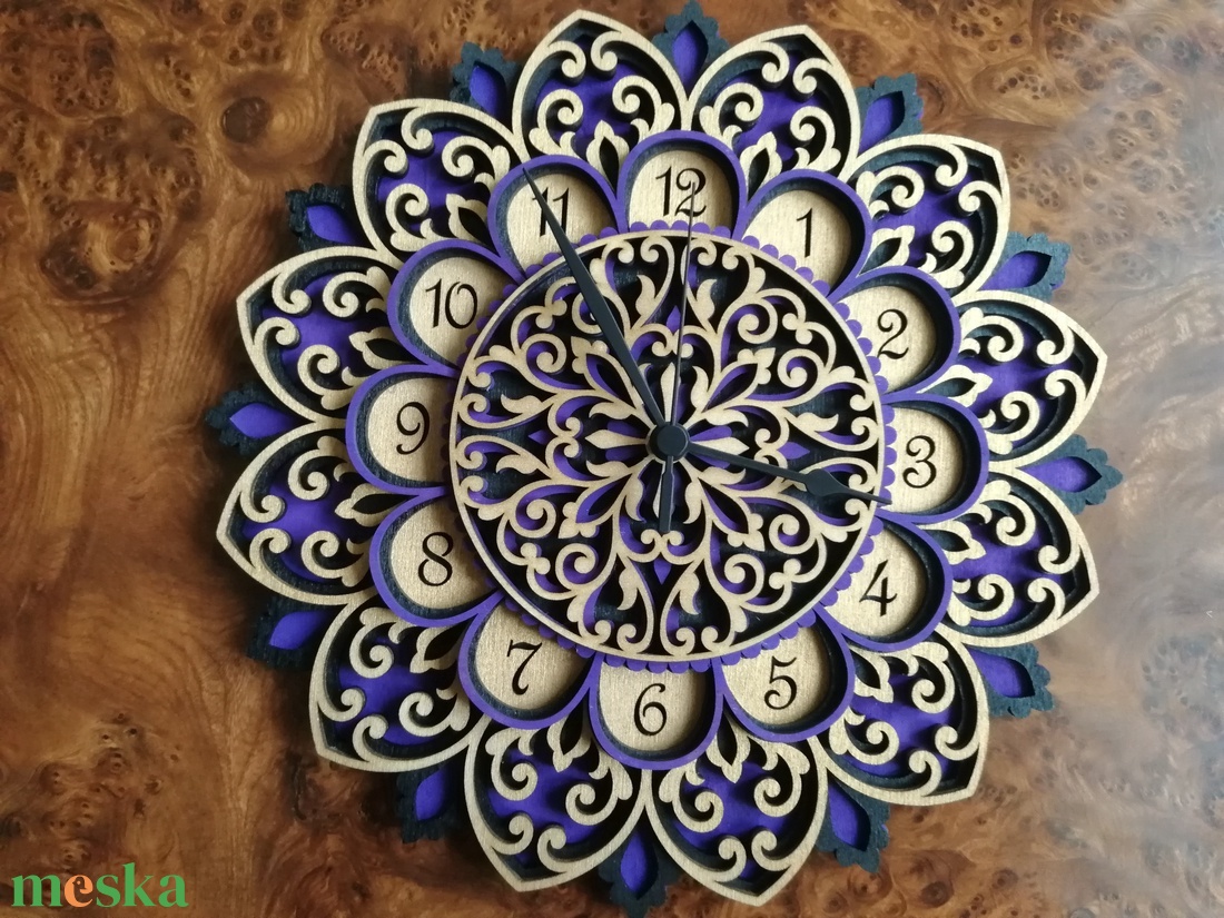 3D manadala óra - otthon & életmód - dekoráció - fali és függő dekoráció - falióra & óra - Meska.hu
