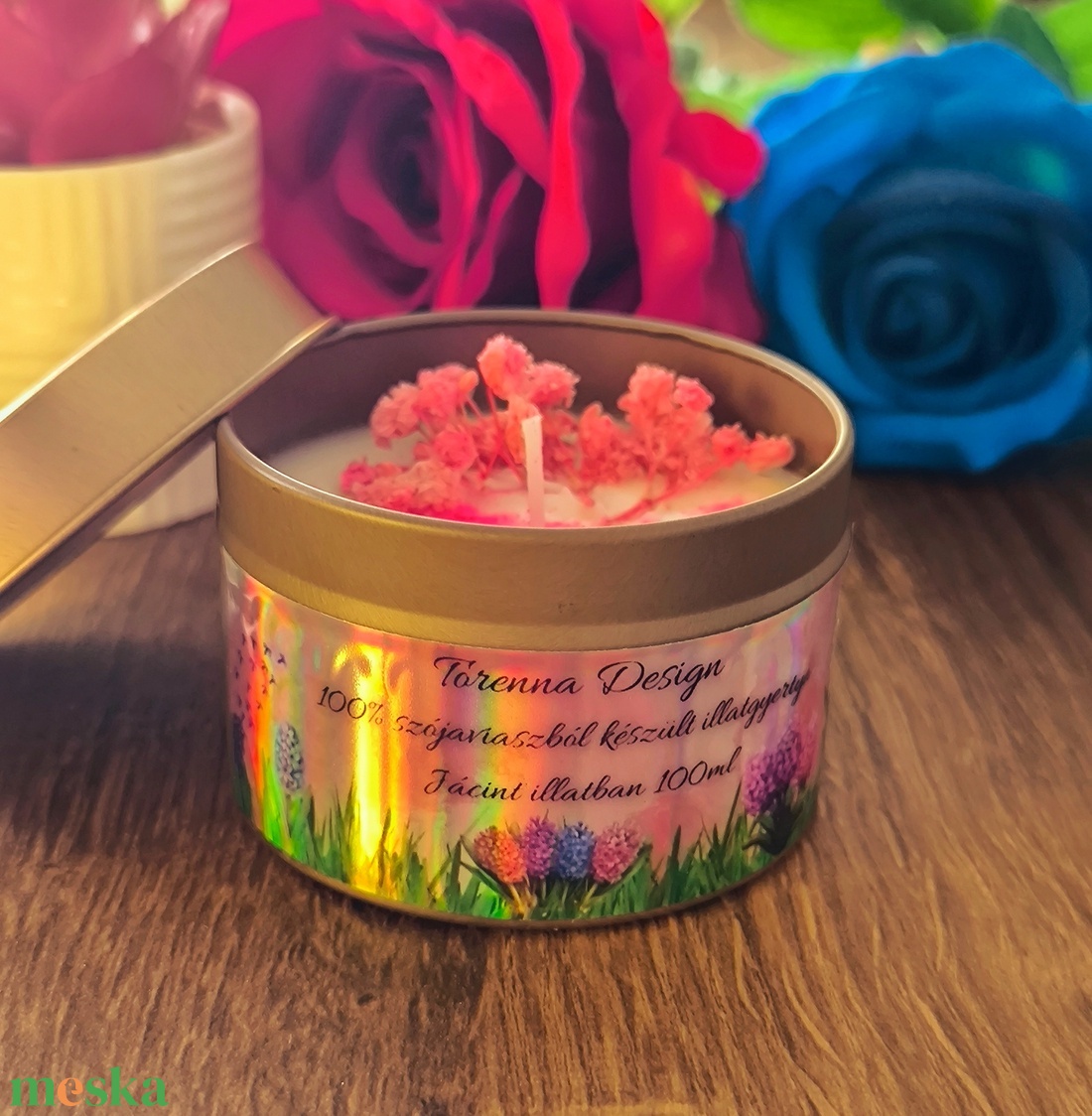 Jácint illatgyertya - otthon & életmód - gyertya, illat, aroma - gyertya - Meska.hu