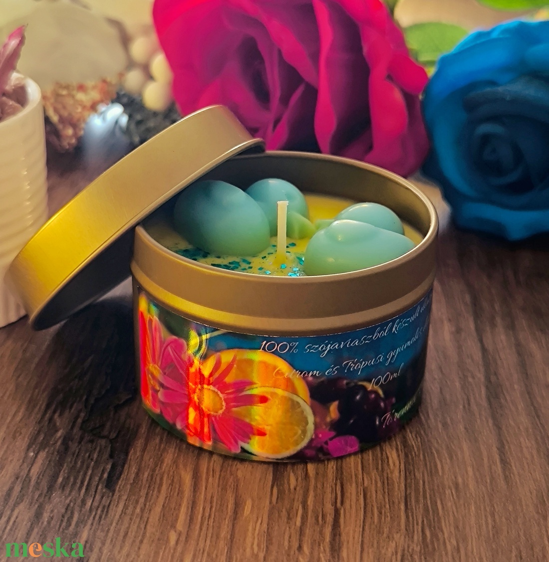 Citrom és Trópusi gyümölcs illatgyertya - otthon & életmód - gyertya, illat, aroma - gyertya - Meska.hu