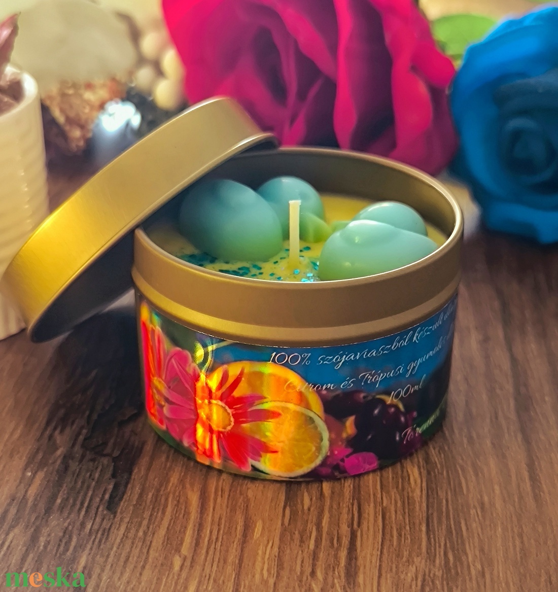 Citrom és Trópusi gyümölcs illatgyertya - otthon & életmód - gyertya, illat, aroma - gyertya - Meska.hu