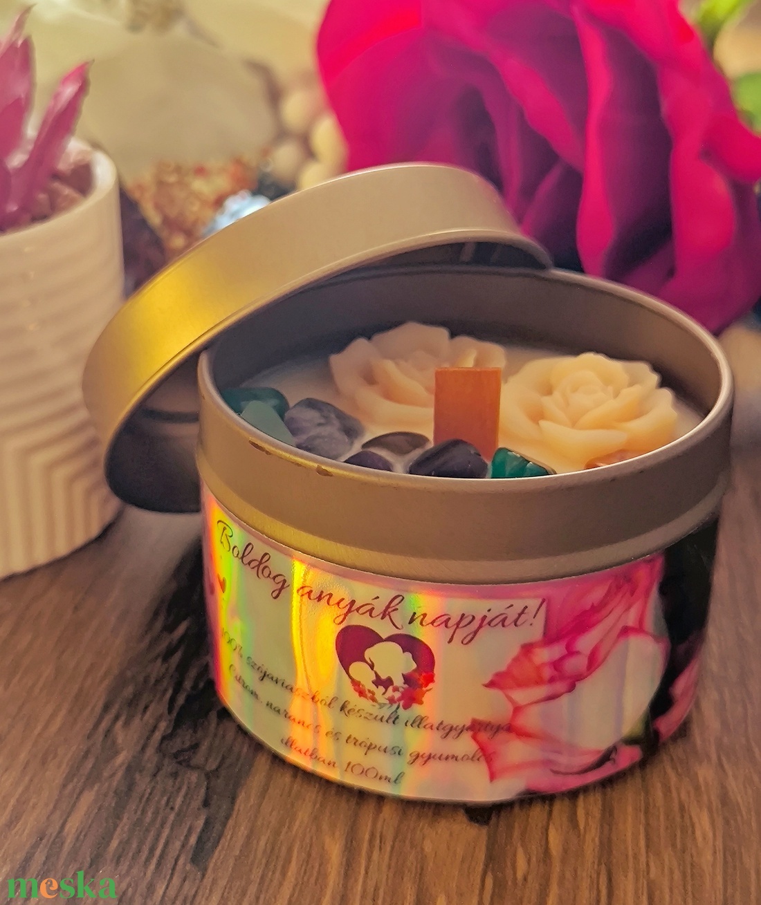 Anyák napja illatgyertya  - otthon & életmód - gyertya, illat, aroma - gyertya - Meska.hu