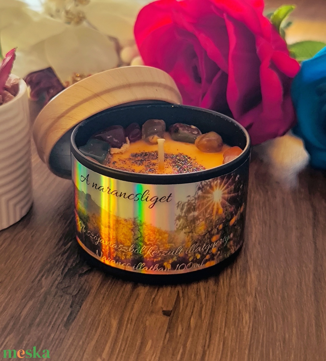 A narancsliget illatgyertya  - otthon & életmód - gyertya, illat, aroma - gyertya - Meska.hu