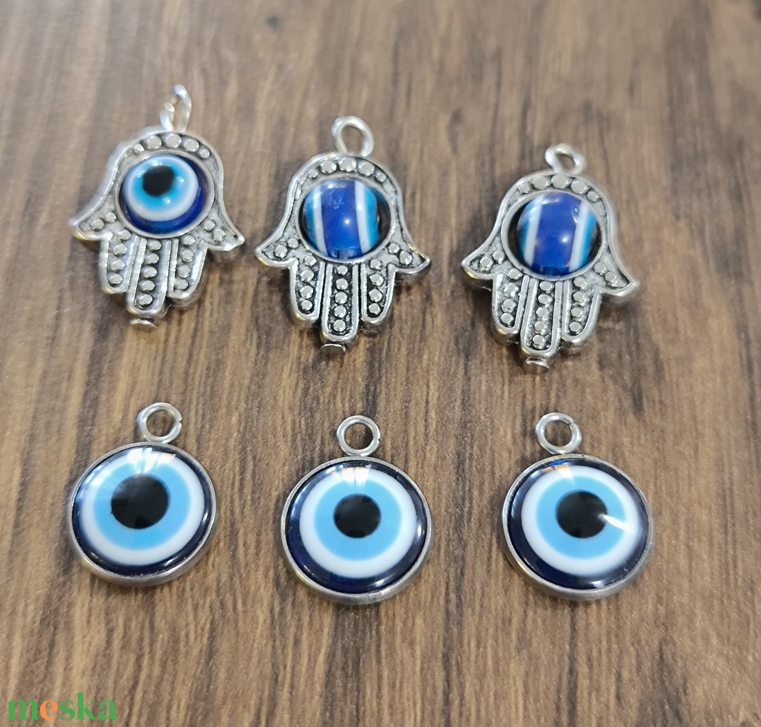 Medál - Fatima keze és gonosz szem - kellékek & szerszámok - ékszerkellék - medál csomag - Meska.hu