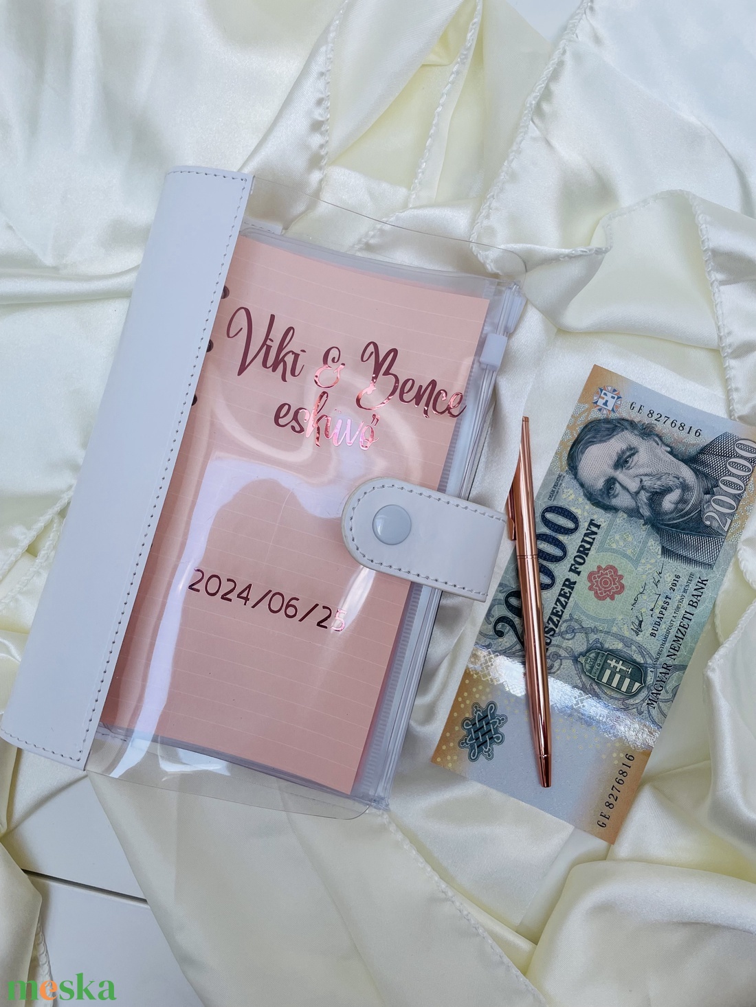 Esküvőre spórolós rendszerező füzet egyedi névvel - esküvő - emlék & ajándék - album & fotóalbum - Meska.hu