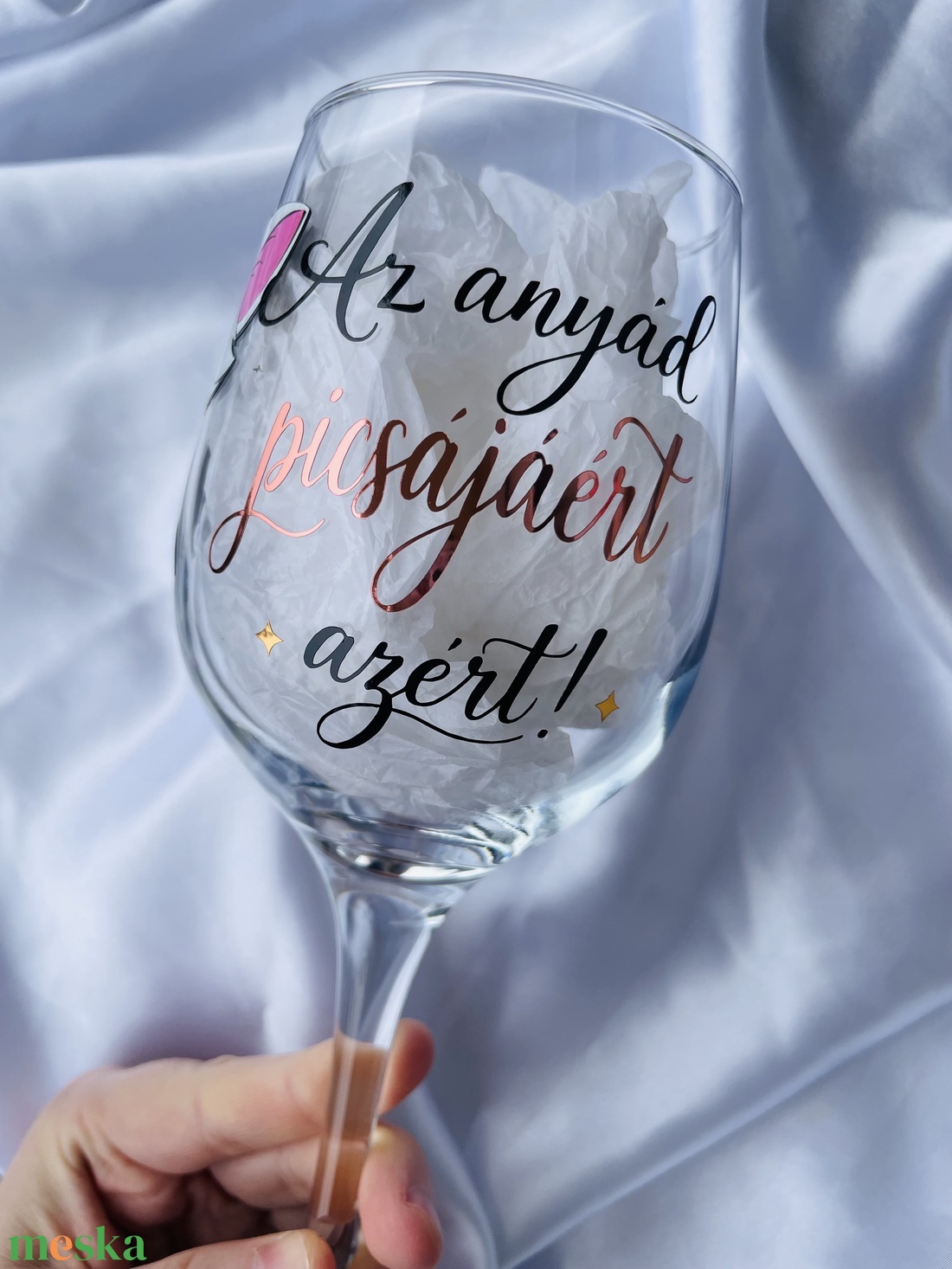 Egyedi tervezésű mesehősös boros pohár vicces felirattal - otthon & életmód - konyhafelszerelés, tálalás - tálalás - boros poharak, szettek - Meska.hu